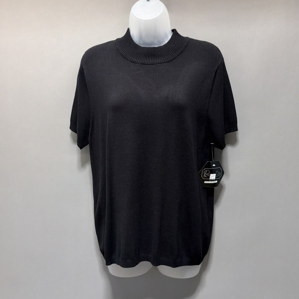 Rochelle California Sweater Womens S Black Short Sleeve Soft Knit Viscose New